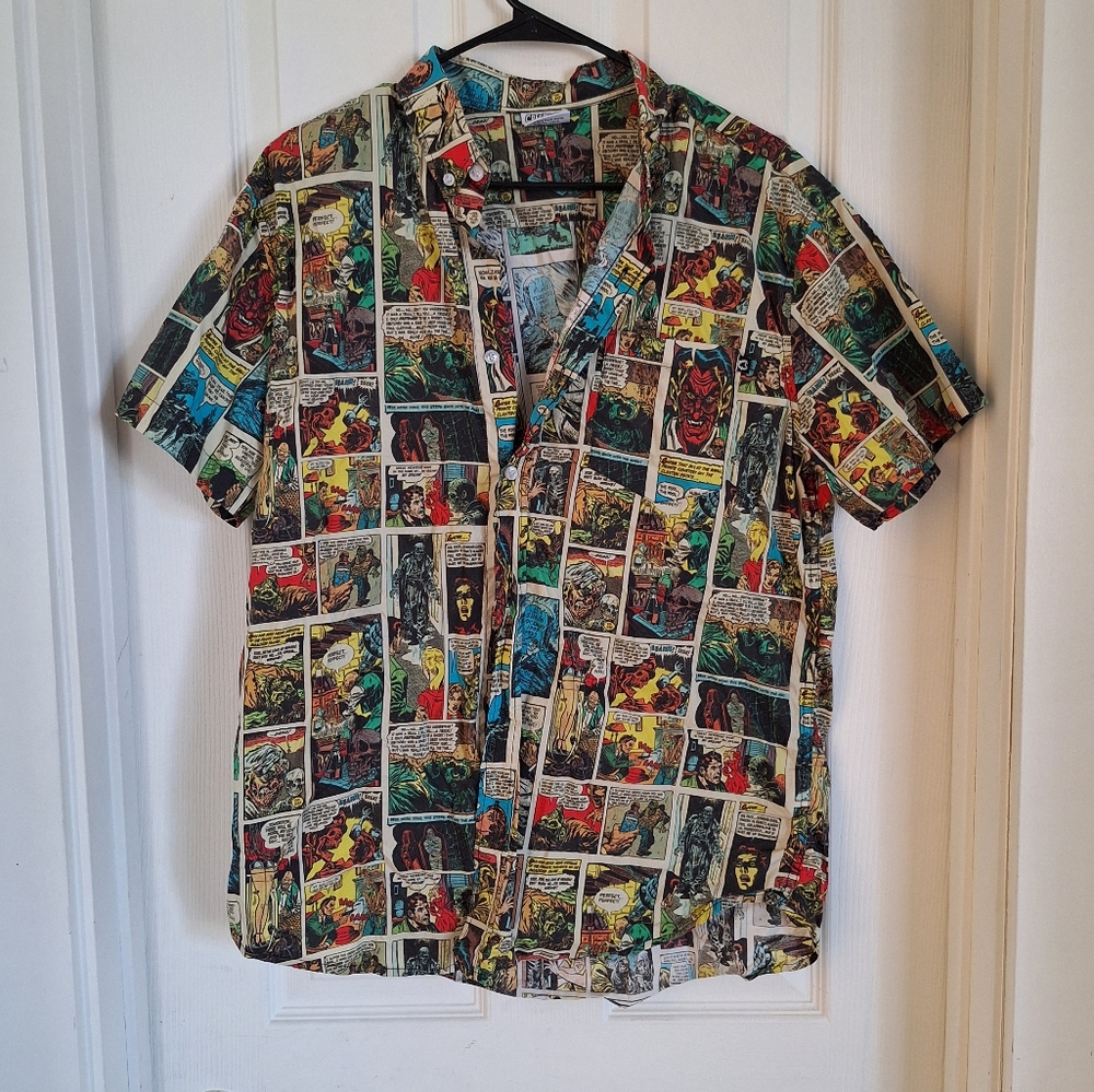 Comic Print Short Sleeve Shirt